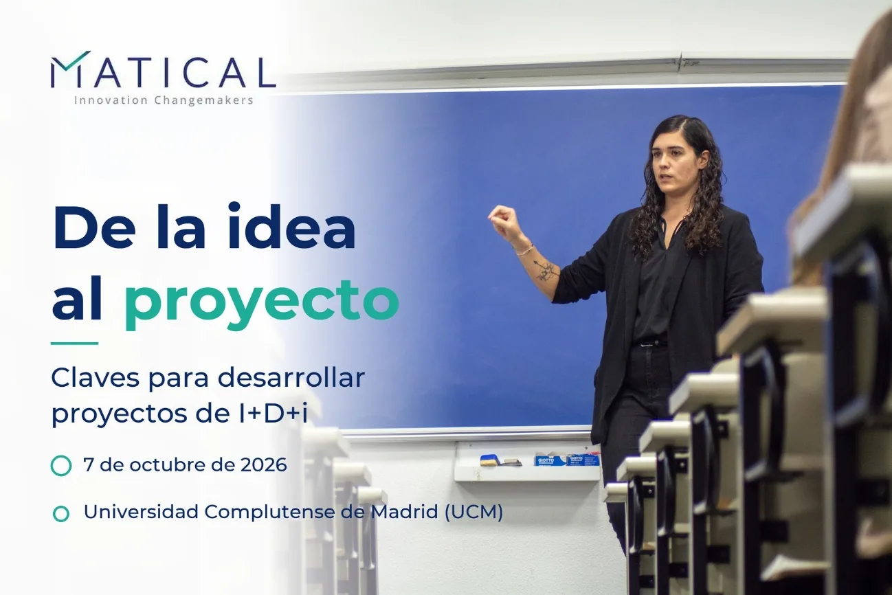 Alba Fernández Valle, de Matical, durante la sesión «De la idea al proyecto» en la Universidad Complutense de Madrid, el 7 de octubre de 2026